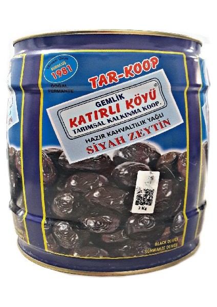 Katırlı Köyü Hazır Kahvaltılık Siyah Zeytin 2 Kg.