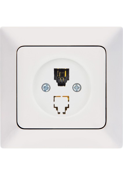 ARAS BEYAZ TELEFON PRİZİ ÇERÇEVELİ (CAT3)