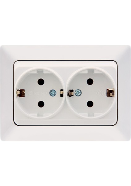 ARAS BEYAZ İKİLİ TOPRAKLI PRİZ ÇERÇEVELİ 1
