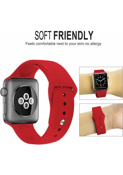 Apple Watch Uyumlu Series 3 42mm Silikon Kordon