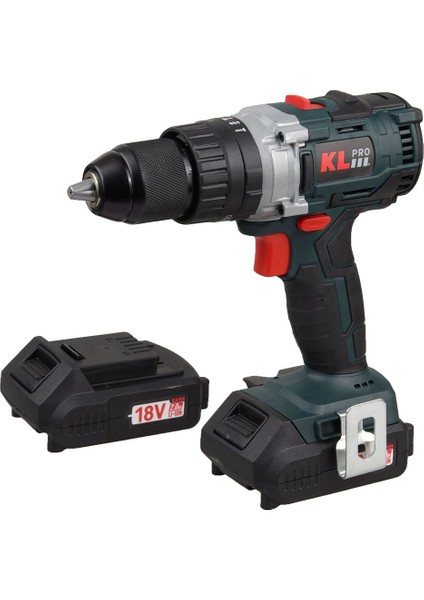 KL Pro  Kldm1820B 18Volt/2.0Ah Li-İon Çift Akülü Kömürsüz Profesyonel Darbeli Matkap