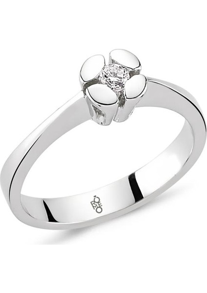 18 Ayar Altın 0.30 Ct Pırlanta Tektaş Yüzük Rm30071