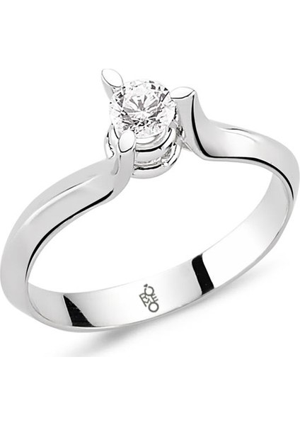 14 Ayar Altın 0.25 Ct Pırlanta Tektaş Yüzük Rm-10046