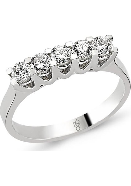 18 Ayar Altın 0.58 Ct Pırlanta Beştaş Yüzük Rmy208