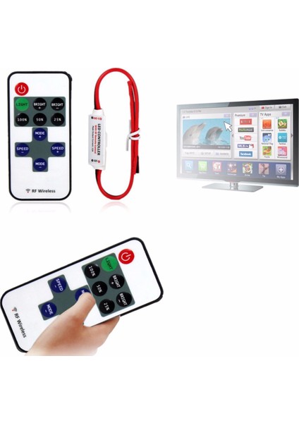 Şerit Led Dimmer Uzaktan Kumandalı Led Lamba Kontrolü 12/24V