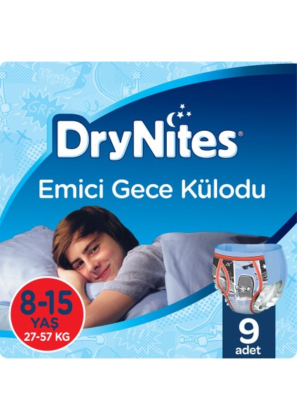 Huggies DryNites Erkek Emici Gece Külodu 8-15 Yaş 9 Adet