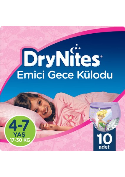 Huggies DryNites Kız Emici Gece Külodu 4-7 Yaş 10 Adet