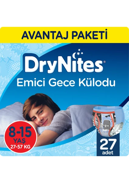 Huggies DryNites Erkek Emici Gece Külodu 8-15 Yaş Fırsat Paketi 27 Adet