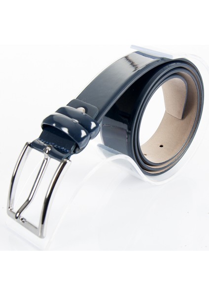 Lacivert Klasik 3,5 cm Suni Deri Erkek Rugan Kemer 1701351 modelleri