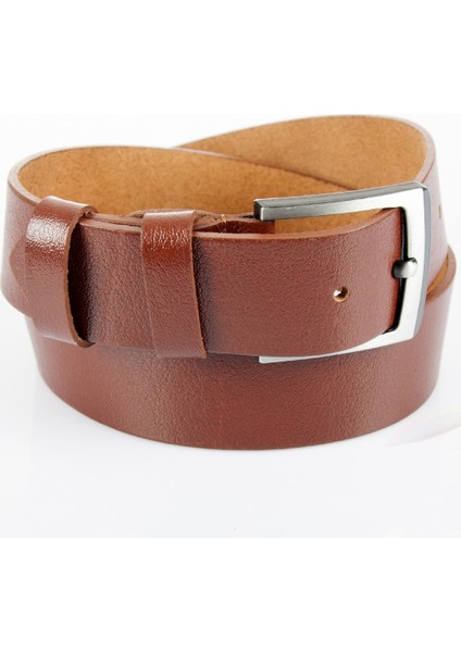 Erkek Taba 4,5 cm Tokalı Orjinal Deri Spor Kemer 1701374