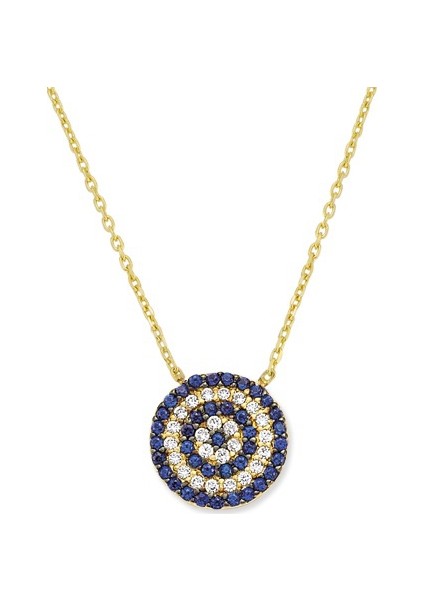 14 Ayar Altın Nazar Boncuğu Kolye Kly29