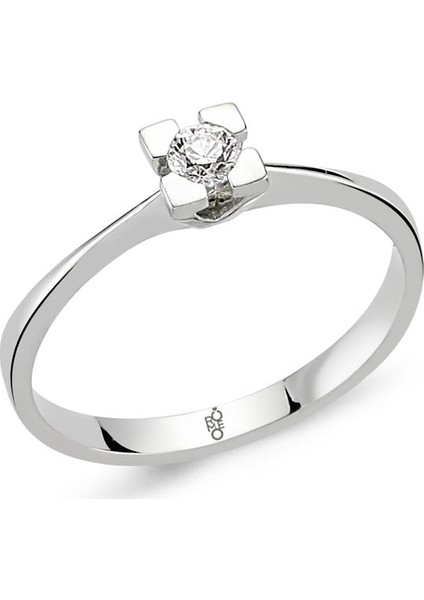 18 Ayar Altın 0.30 Ct Pırlanta Tektaş Yüzük Rm30057
