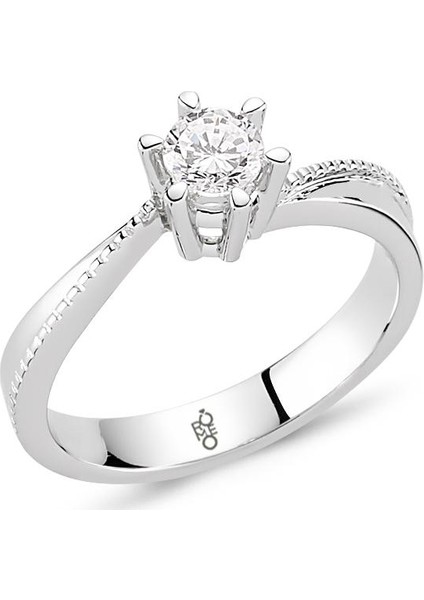 18 Ayar Altın 0.30 Ct Pırlanta Tektaş Yüzük Rm30062