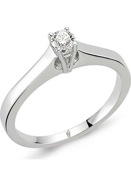 18 Ayar Altın 0.30 Ct Pırlanta Tektaş Yüzük Rm30034