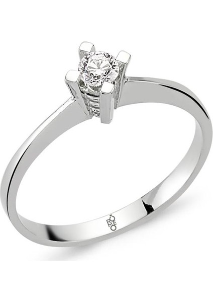 18 Ayar Altın 0.30 Ct Pırlanta Tektaş Yüzük Rm30049