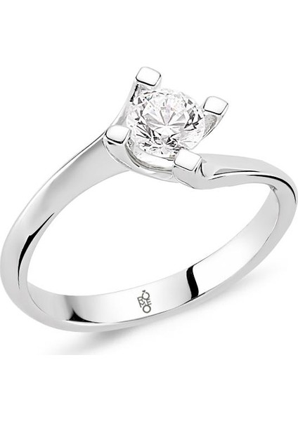 18 Ayar Altın 0.30 Ct Pırlanta Tektaş Yüzük Rm30067