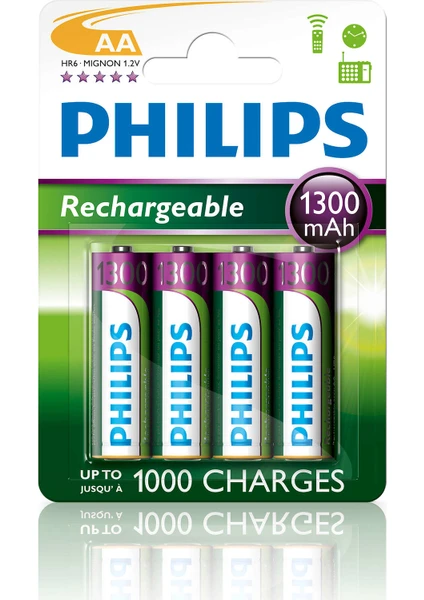 4lü Şarj Edilebilir AA Kalem Pil 1300mah