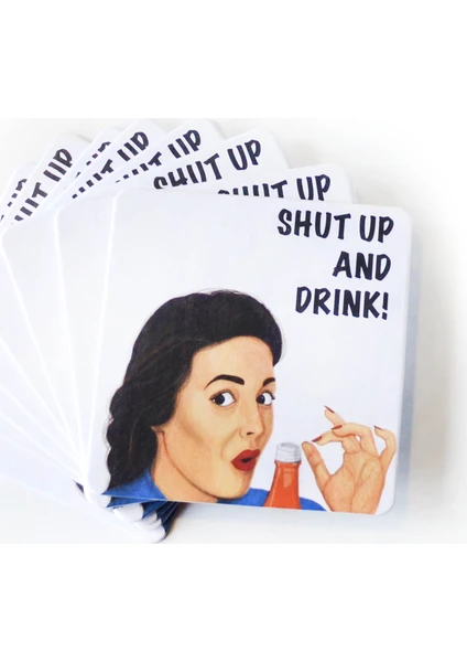 KagitoShut Up & Drink Bardak Altlığı Seti (10 Adet)