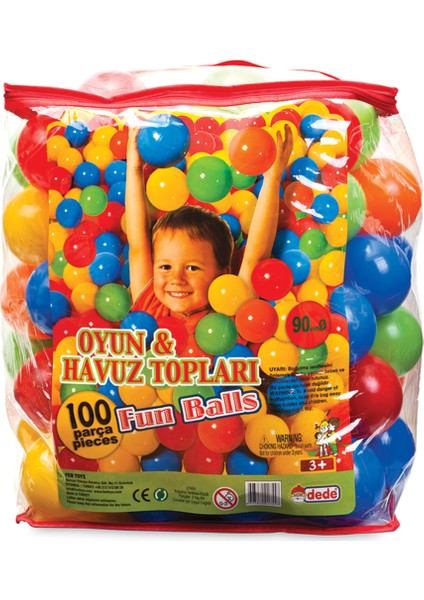 Oyun ve Havuz Topu 9 Cm (100 Adet Pvc Torbada)