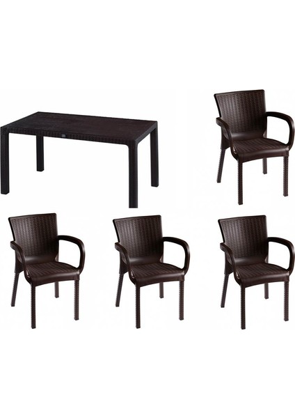 Comfort Mutfak Balkon Bahçe Masa Takımı 80X80 Masa 4 Adet Koltuk modelleri