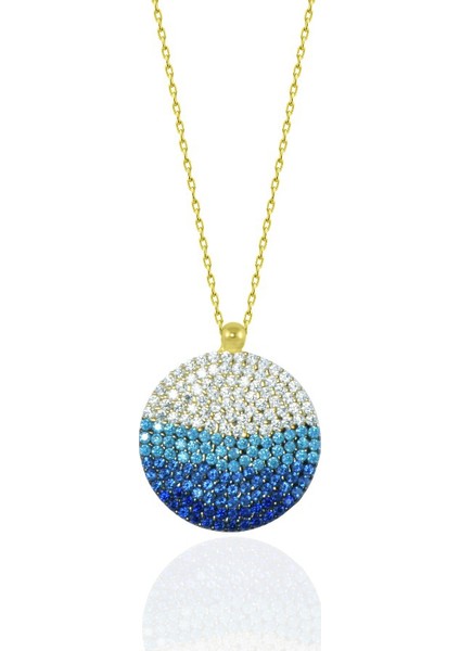 Renkli Taşlı Altın Okyanus 14 Ayar Altın Kolye