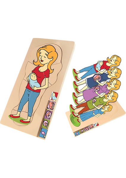 Akay Anne ve Bebek Gelişim Puzzle Katmanlı