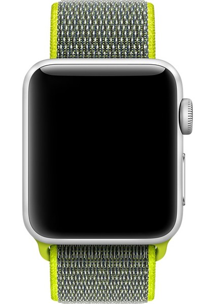 Apple Watch Seri 7/6/SE/5/4 Neon Sarıi Spor Loop Kordon - 45mm 44mm 42mm Uyumlu