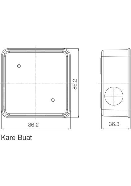 Sıva Üstü Plastik Buat 90X90X40 Mm-Beyaz