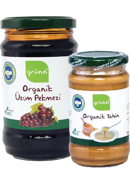 Grünn Organik Üzüm Pekmezi 850 gr ve Tahin 300 gr