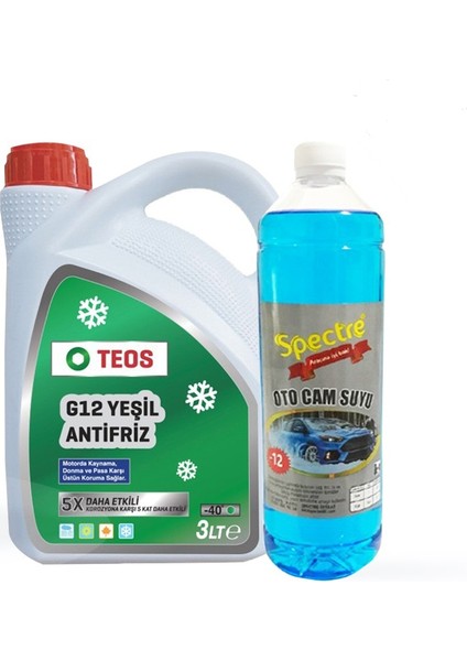 -40 Yeşil Antifiriz 3 Litre + Cam Suyu 1 Litre