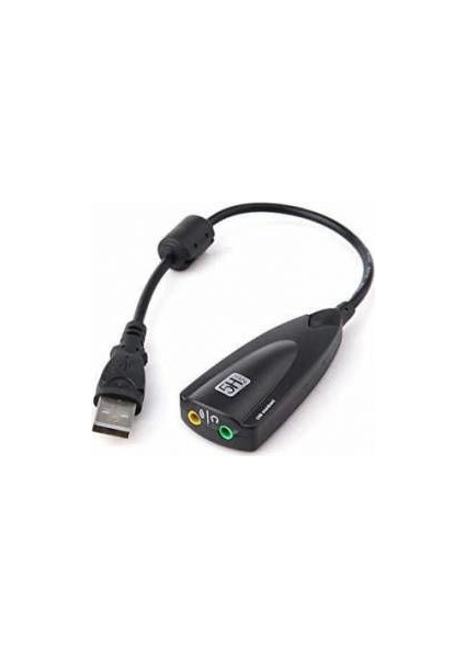 Qty Usb 2.0 Virtual 7.1 Siyah Kablolu Ses Kartı 5Hv2 Destekli Çevirici