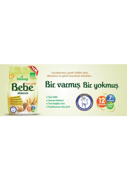 Hünnap Keçi Sütlü Bebe Bisküvisi 3 Paket