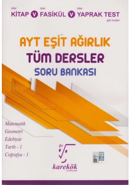 Karekök Yayıncılık AYT Eşit Ağırlık Tüm Dersler Soru Bankası - Burak Kelleci