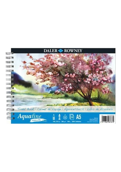 Daler Rowney Aquafine Smooth Sulu Boya Blok A5 - 300gr. - 12 Yaprak