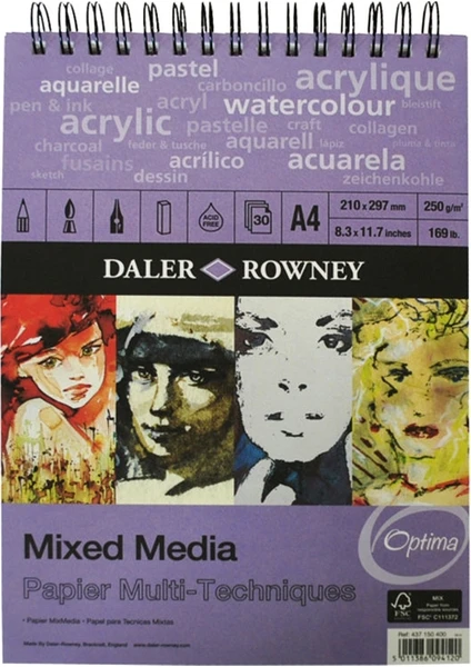 Daler Rowney Mixed Media A4, 250gr - 30 Yaprak