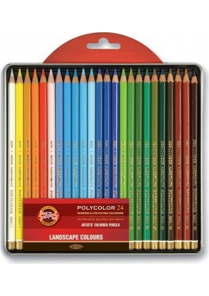 Koh-i Noor Polycolor Kuruboya Kalem Seti 24'lü Manzara Renkleri