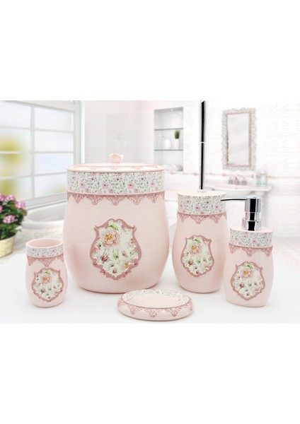 Home Rosalinda 5 Prç Banyo Seti Pembe