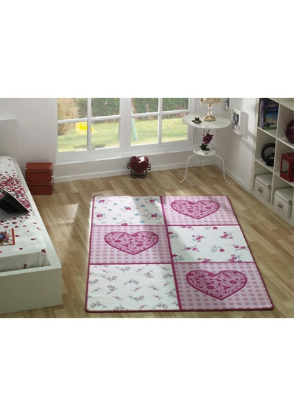 Romantic 100X160 Pembe Oymalı Halı