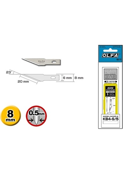 Kretuar Bıçağı Yedeği N:Kb4-S/5 5'Li