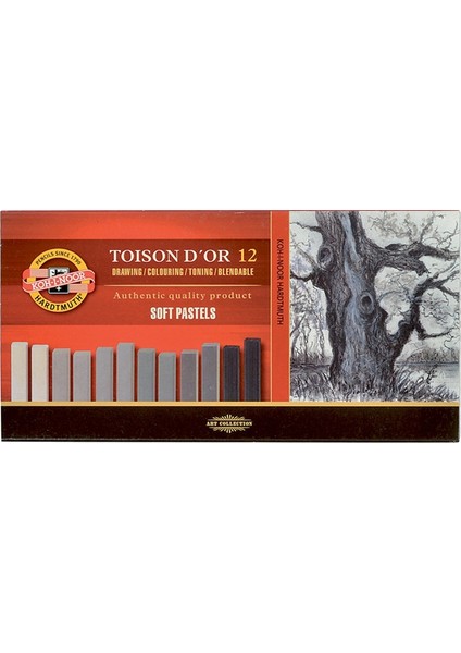 Koh-İ Noor Toison D'Or Soft Pastel Boya Gri Tonları 12'Li N:8592G