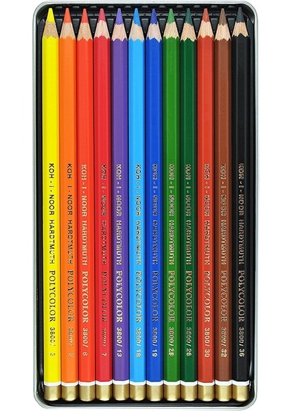 Koh-İ Noor Polycolor Kuruboya Kalem Seti 12'Li Metal Kutu N:3822