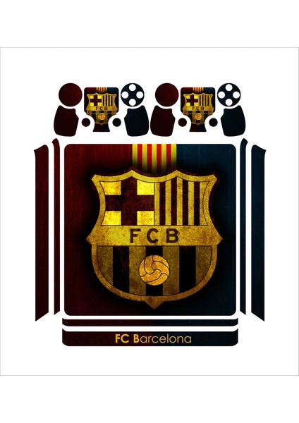 PS4 Slim Barcelona Sticker Seti