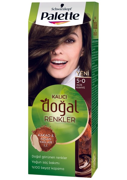 Kalıcı Doğal Renkler Açık Kahve 5-0