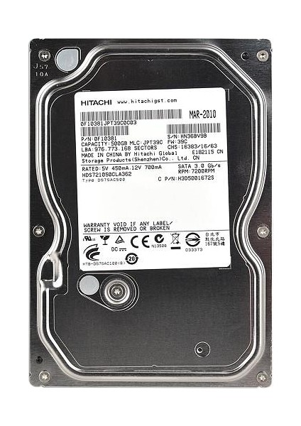 Deskstar Hds721050Cla662 500Gb 7200Rpm 16Mb Sata 6.0Gb/S Sabit Disk