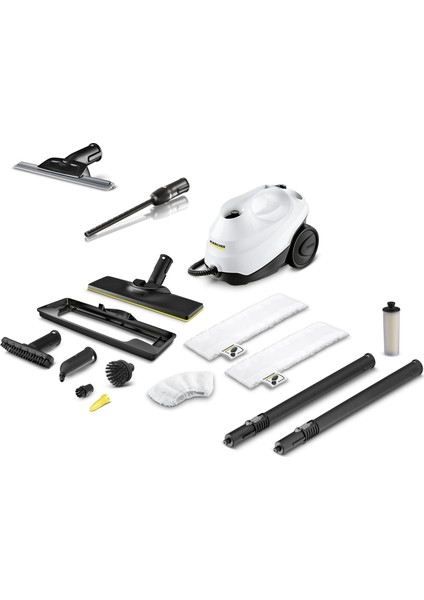 Sc 3 Easyfix Premium Tekstil Başlığı Ve Cam Silme Aparatlı Buharlı Temizlik Makinesi