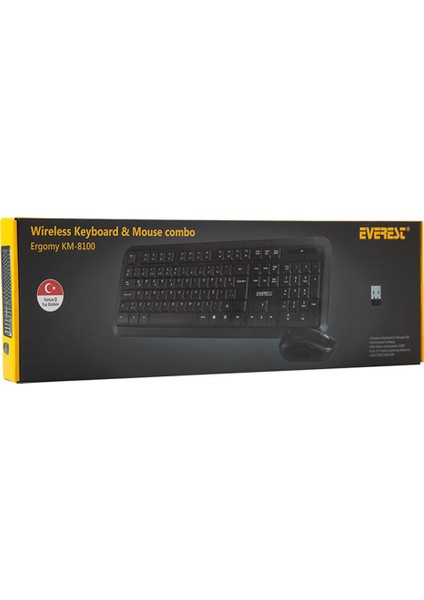 KM - 8100 Ergomy Usb Kablosuz Q Standart Klavye Mouse Set