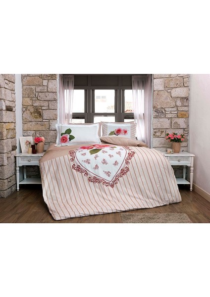 Çift Kişilik Ranforce Piera Collection Nevresim Takımı Valentino Krem