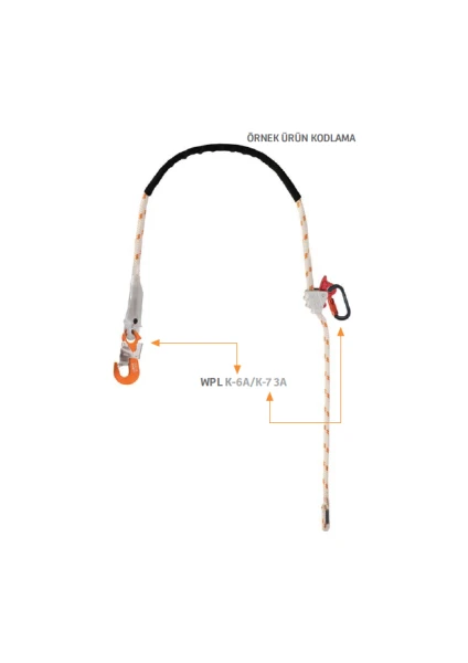 Kaya Safety WPLWAK-6A Konumlandırma Lanyardı 3mt