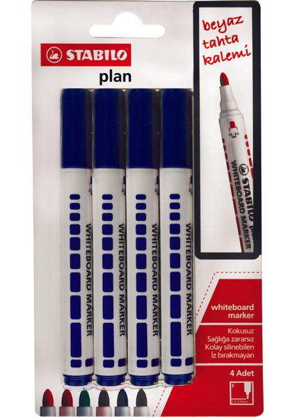 Plan Beyaz Tahta Klm 4'Lü Mavi