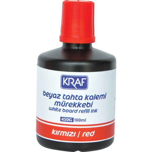 Kraf Beyaz Tahta Kalem Mürekkebi 100Ml Kırmızı 450G